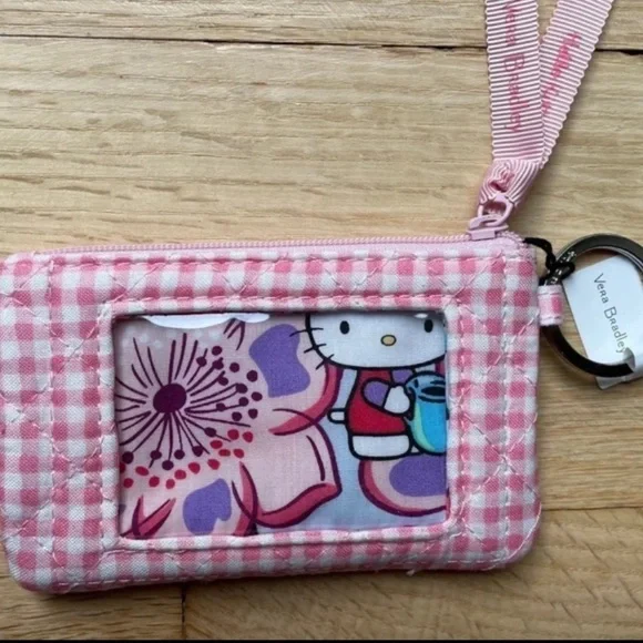 Vera Bradley : Hello Kitty Limited Edition Pink Gingham Zip ID | NWT - Picture 4 of 6